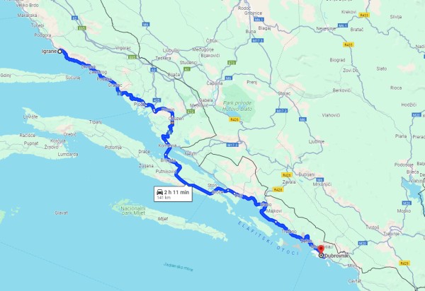 Neue Streckenführung nach Dubrovnik